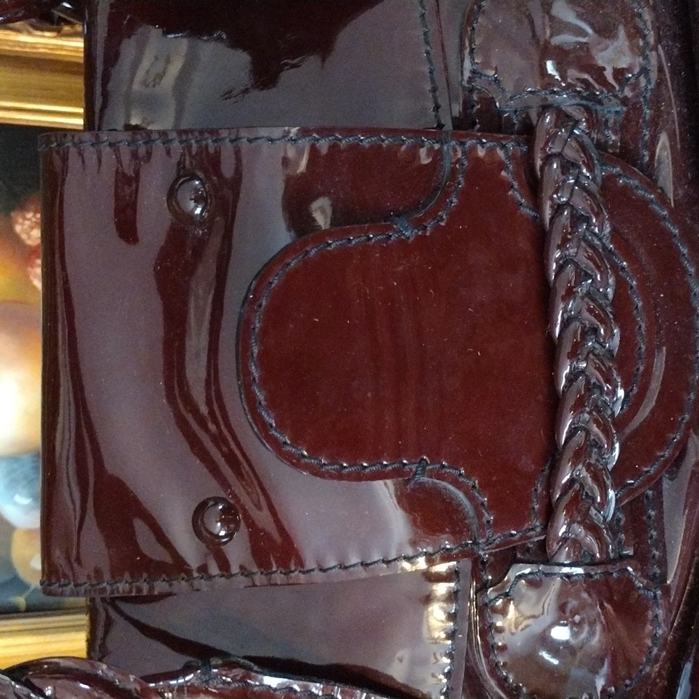 Valentino Garavani Handbag Burgundy patent Leather Braided Handle SOLD SOLD SOLD - Picture 3 of 15